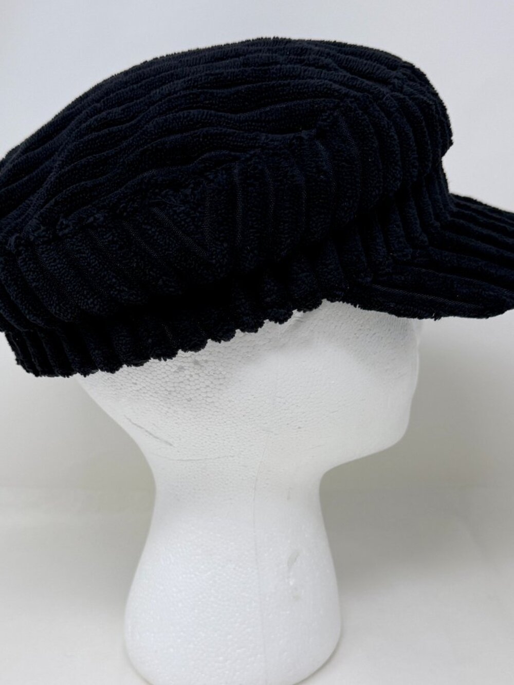 Free People Black Corduroy Newsboy Cap Slouchy Baker Boy Hat One Size
